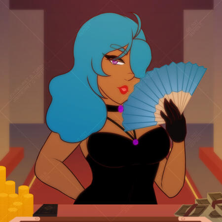 Flat waist of an OC with minor details. Simple background.